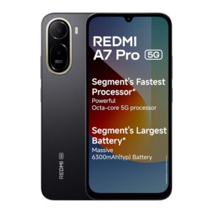 REDMI A7 Pro 5G (Black, 4GB RAM,128GB Storage) | Segment's Fastest Processor | Segment's Largest Battery