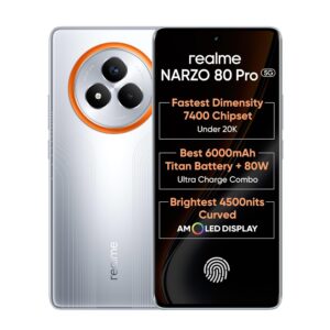 realme NARZO 80 Pro 5G (Speed Silver,12GB+256GB) | Segment's 1st MediaTek Dimensity 7400 Chipset | 6000mAh Titan Battery + 80W Ultra Charge